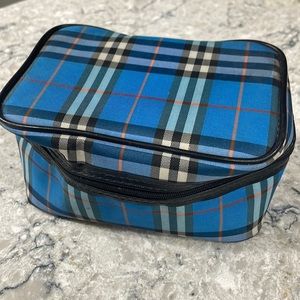 Authentic Burberry makeup case in vintage blue